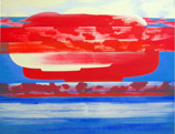 1984 NUVOLA ROSSA Pittura su tela cm 160 x 200 GALLERIA COLLAGES di Paolo Giordani